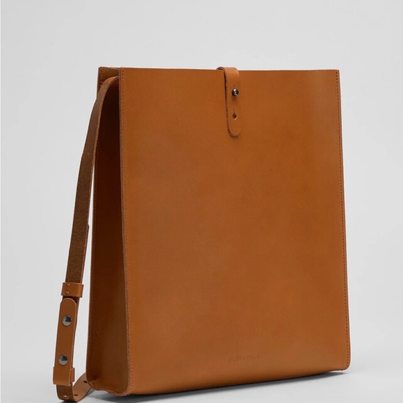 Eileen Fisher Vegetable Tanned Italian Leather Crossbody Tote Bag - Picture 2 of 15